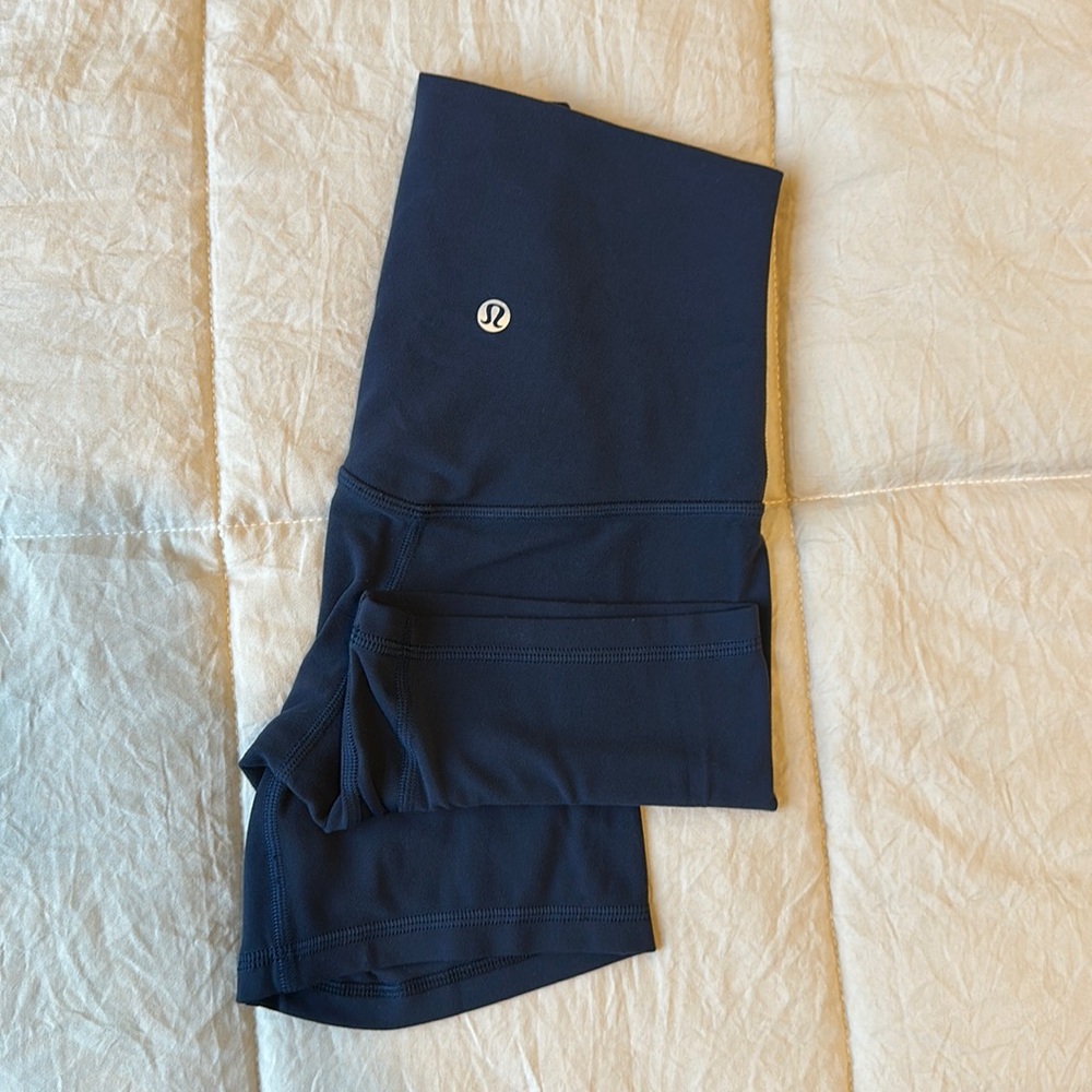 Navy Blue Lululemon Align SUPER-high-rise 6” shorts